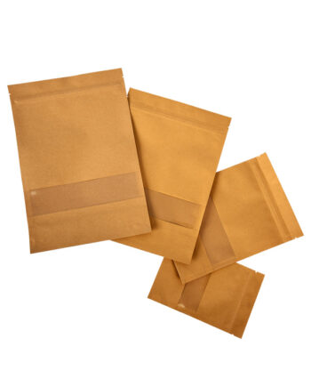 Bolsa kraft con ventana resellable - Doypack